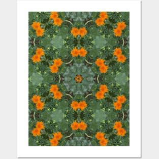 Orange Marigold Pattern Posters and Art